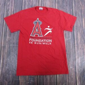 Los Angeles Angels Shirt Mens Small Red MLB Baseball Foundation 5K M&O Knits